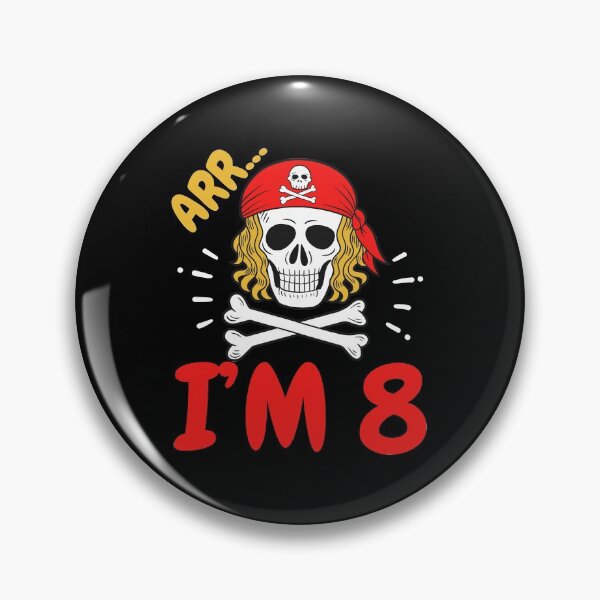 Item preview, 8th Birthday Pirate Crossbones Eight Years Old designed and sold by CreativeGiftShp.