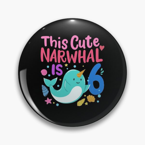 Item preview, 6th Birthday Narwhal Six Years Old designed and sold by CreativeGiftShp.