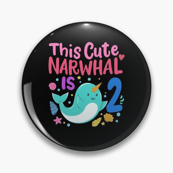 Item preview, 2nd Birthday Narwhal Two Years Old designed and sold by CreativeGiftShp.