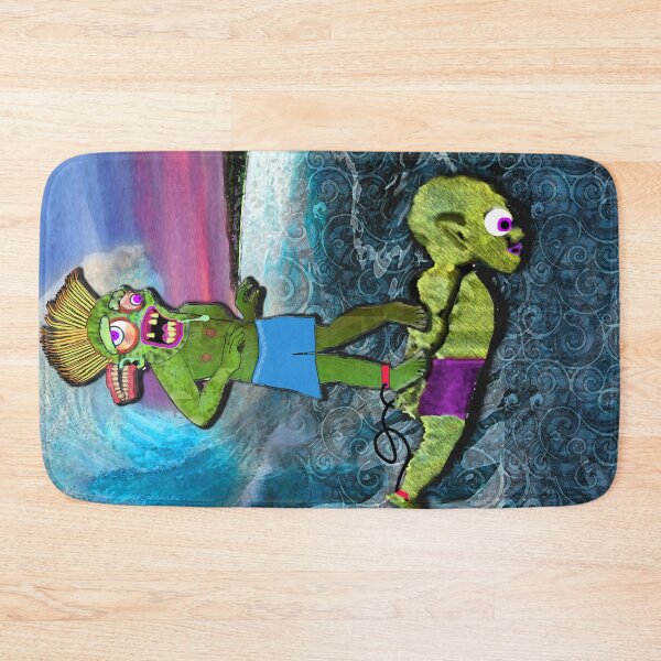Item preview, Lenny the surf zombie and his surfboard bobby designed and sold by EspDzines.