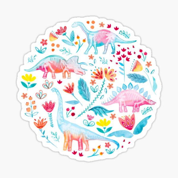 Item preview, Dinosaur Delight on White designed and sold by Gingerlique.