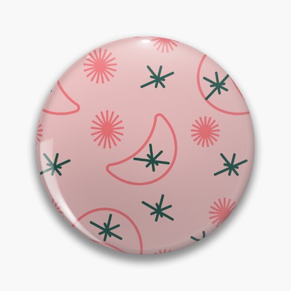 Item preview, Coral, Pink and Green Mid-century Modern Crescent Moon Pattern designed and sold by LavenderMint.