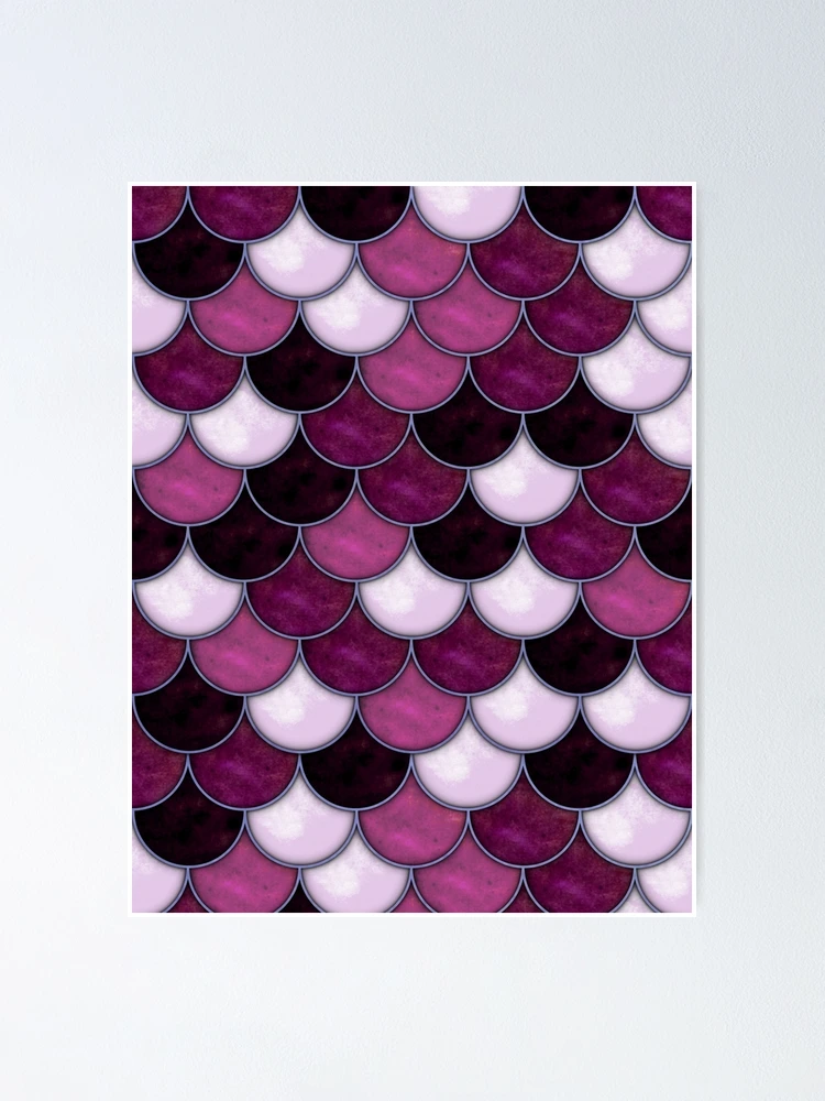 Thumbnail 1 of 3, Poster, Purple Scale Tile Pattern designed and sold by DifferentCreate.