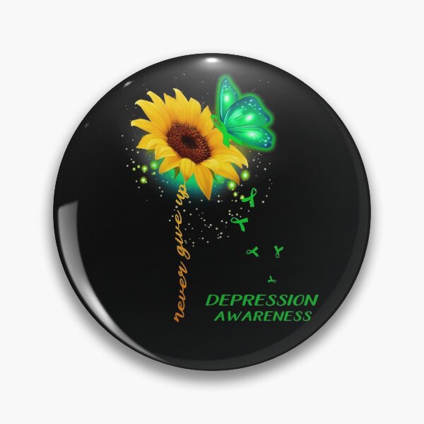 Item preview, Never Give Up Sunflower Ribbon Depression Awareness designed and sold by deputylove.