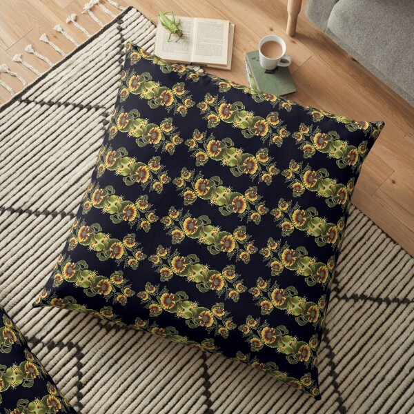D1G1TAL-M00DZ ~ FloralFractal MBB39ptGFv by tasmanianartist Floor Pillow