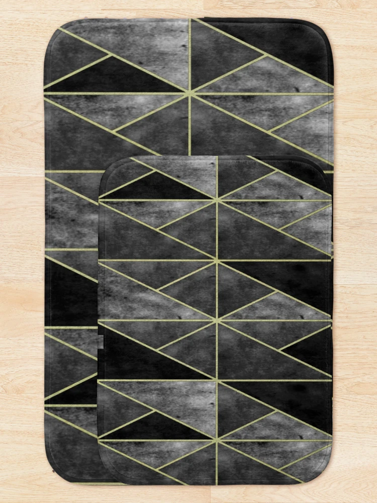 Thumbnail 5 of 6, Bath Mat, Grey Geometric Tile Pattern designed and sold by DifferentCreate.