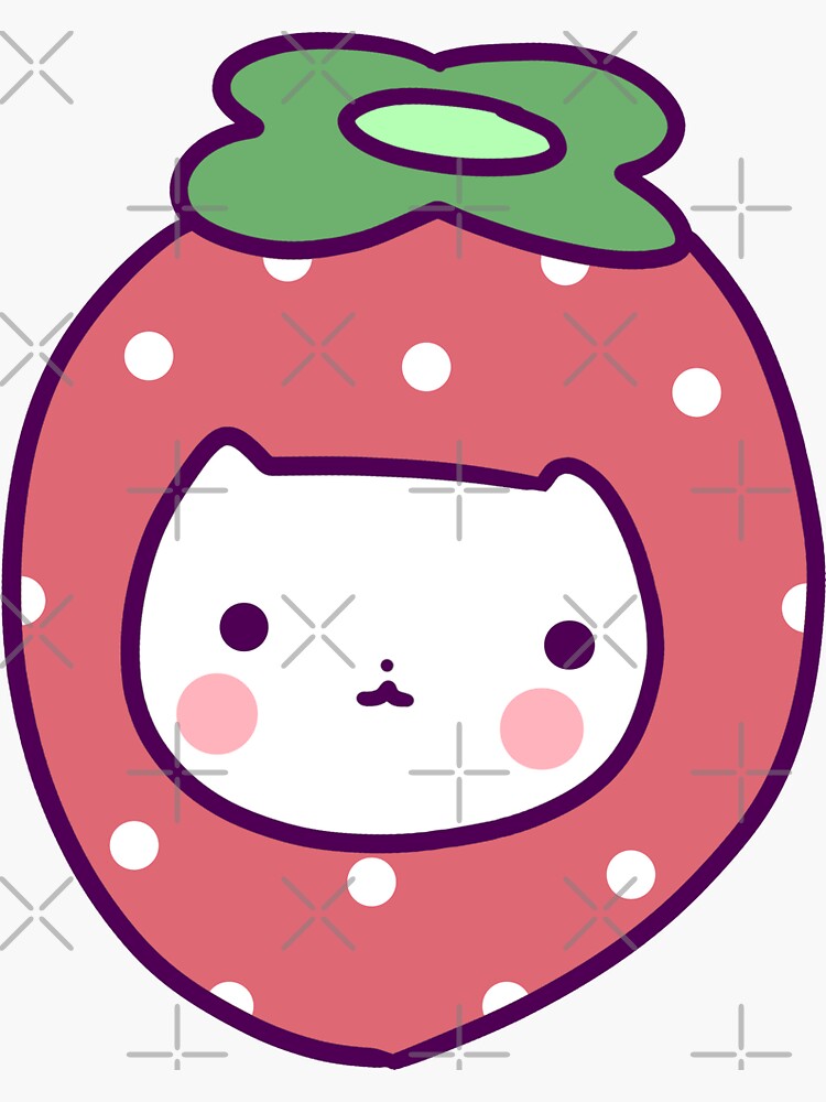 "Strawberry Cat Face" Sticker for Sale by SaradaBoru Redbubble