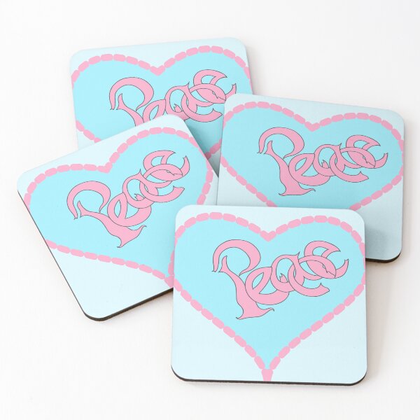 Item preview, Peace Calligraffiti Hippie Loveheart - Pink designed and sold by PATRICIA CASTILLA PEREZ.