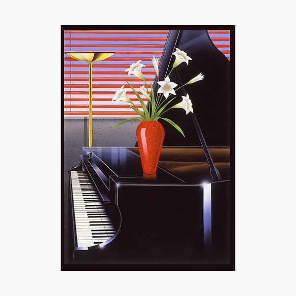 Piano and Lily Art Deco print Photographic Print