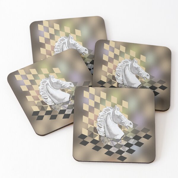 Item preview, White horse on the chessboard designed and sold by Emi Yañez.