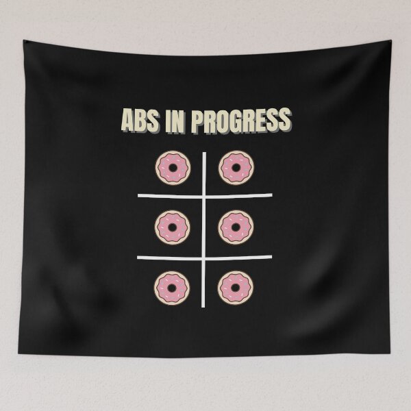 Item preview, Abs In Progress - Funny Fitness Exercise Gym Workout Shirt (Donut Version) designed and sold by yumiso.