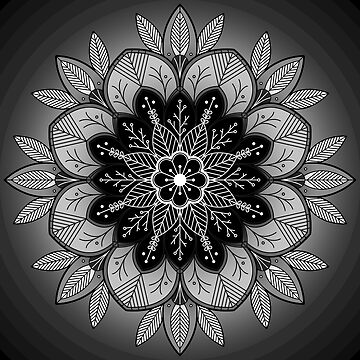 Aperçu de l'œuvre Mandala magnifique en Noir et Blanc de Audrey Janvier | AJD