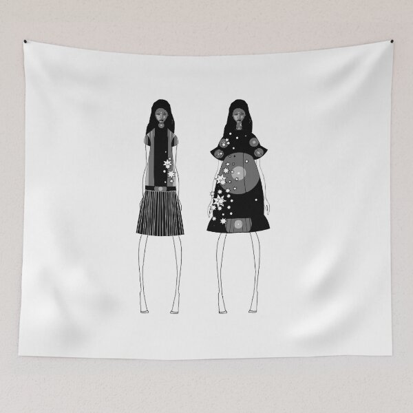 Item preview, Elegant black and white fashion minimal silhouettes designed and sold by IRYNASushi.
