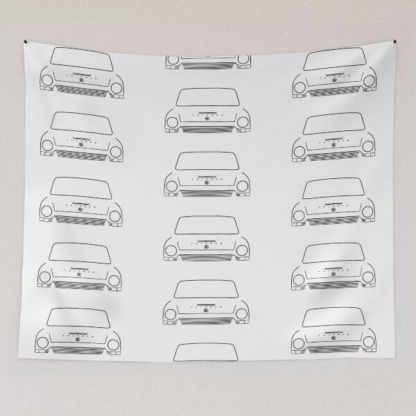 Item preview, Triumph 1300 classic 1960s British car black outline graphic designed and sold by soitwouldseem.