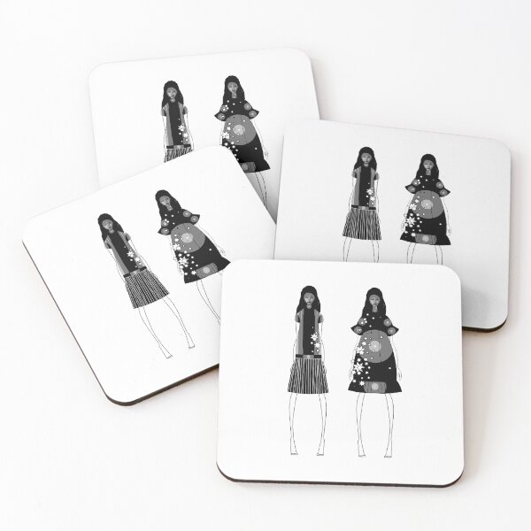 Item preview, Elegant black and white fashion minimal silhouettes designed and sold by IRYNASushi.