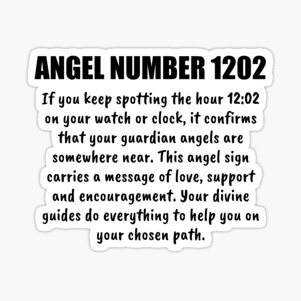 "Angel Number 1202, Angel Number 1202 Meaning" Sticker for Sale by Happy-PrintZ | Redbubble
