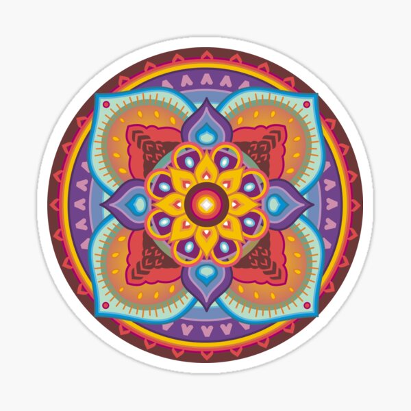 Mandala 4 castles Sticker