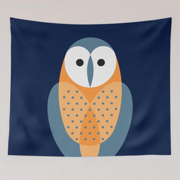 Item preview, Barn Owl on night blue designed and sold by SakalDesign.