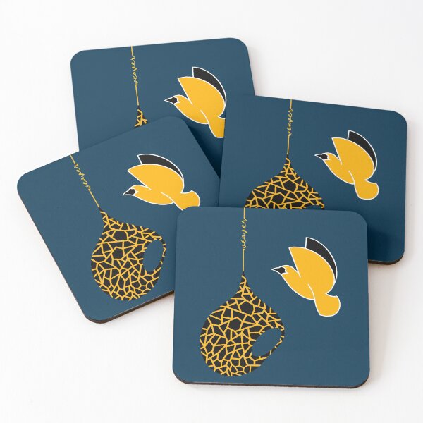Item preview, Geometric Ruppell’s Weaver Bird with nest and weaver text detail designed and sold by CreatEVEdesign.