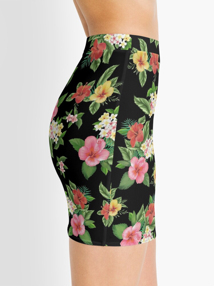 Disover Hawaiian Reversed Floral Mini Skirt