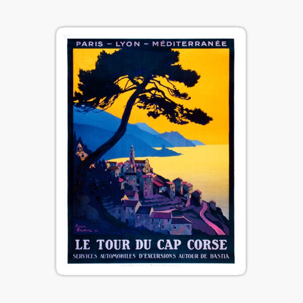 Le Tour Du Cap Corse, Affiche Française de Voyage Sticker