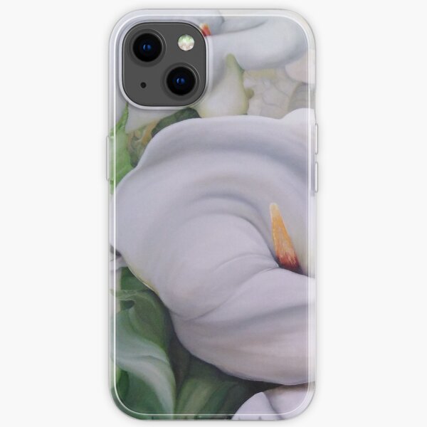 Field of white Arum Lilies iPhone Soft Case