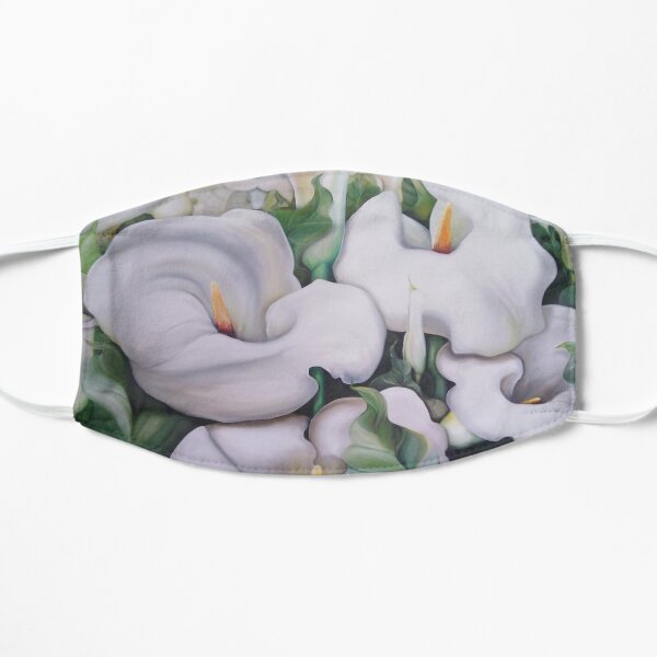 Field of white Arum Lilies Flat Mask