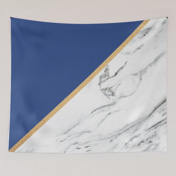 Artikelvorschau, Marmor mit Blue Navy und Gold Stripe Summer entworfen und verkauft von Wizardofpizza.