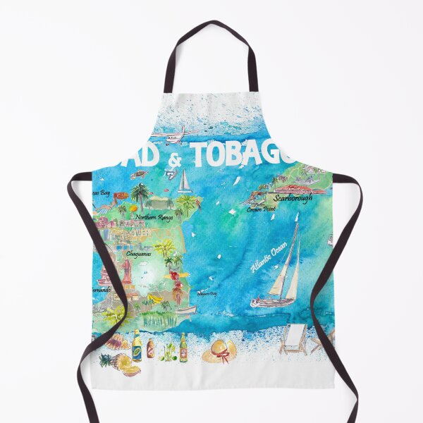 Item preview, Trinidad & Tobago Antilles Illustrated Travel Map with Roads and Highlights designed and sold by artshop77.