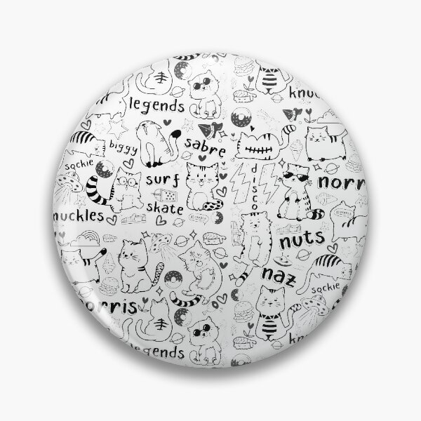 Item preview, Norris Nuts Seamless Pattern with cute cat doodles designed and sold by graphic-genie.