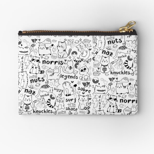 Item preview, Norris Nuts Seamless Pattern with cute cat doodles designed and sold by graphic-genie.