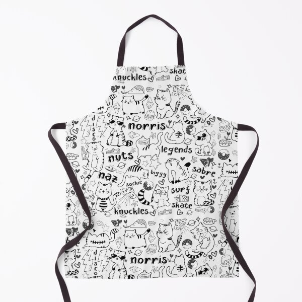 Item preview, Norris Nuts Seamless Pattern with cute cat doodles designed and sold by graphic-genie.