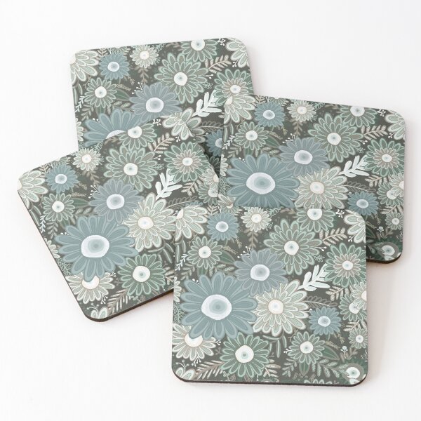 Item preview, Daisy Floral Blooms - Vintage Green Palette designed and sold by Squarebird.