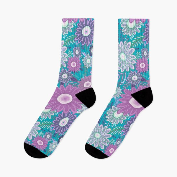 Artikelvorschau, Groovy Daisy Vibes - Palette in Blau und Lila entworfen und verkauft von Squarebird.