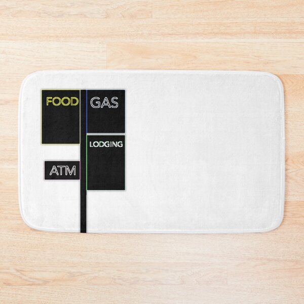Item preview, Gas, Food, Lodging, ATM Sign designed and sold by LizzieMaher.