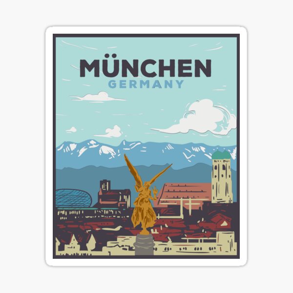 A5 Sticker Sheet Munich Landmarks Vinyl Stickers Germany 