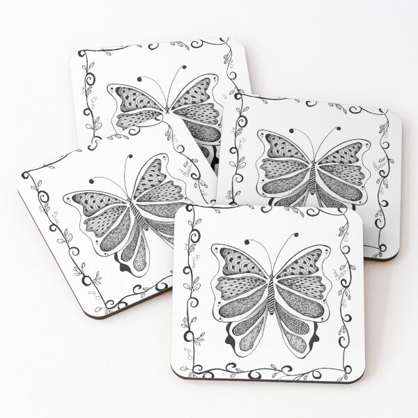 Item preview, BUTTERFLY ZENTANGLE BUTTERFLY ZENTANGLE ZENDOODLE designed and sold by SophieQueuniez.