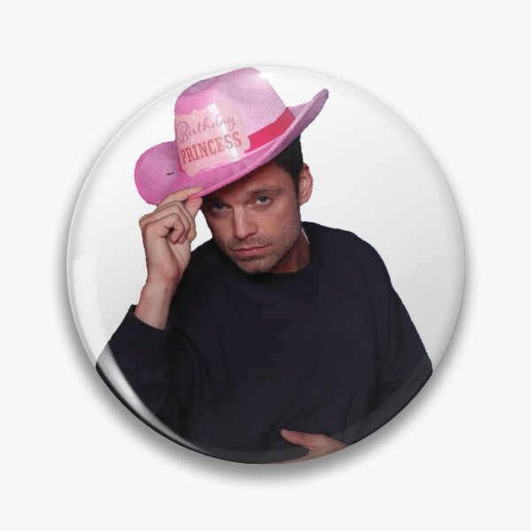 Item preview, Yee Haw! Sebastian Stan with Pink birthday Princess Cowboy Hat designed and sold by L1 Creations.