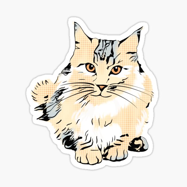 Pop Art Main Coon Cat graphic design Sticker