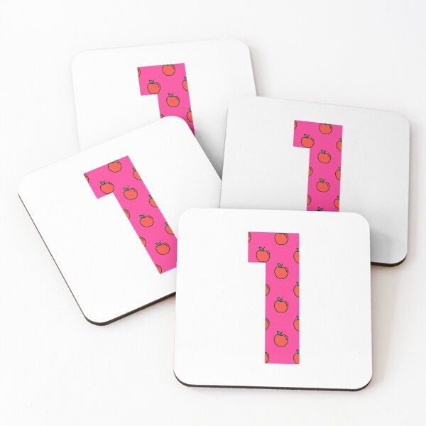 Item preview, Number 1 in pink color with apple pattern designed and sold by VrajStudio.