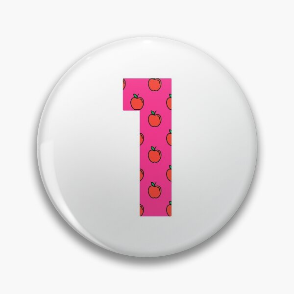 Item preview, Number 1 in pink color with apple pattern designed and sold by VrajStudio.