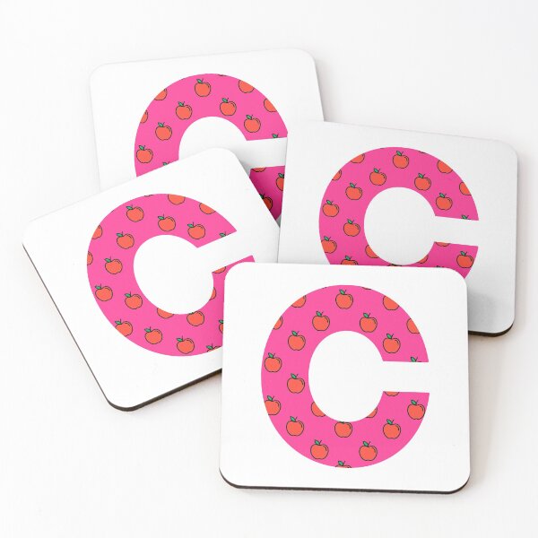 Item preview, Letter C in pink color with apple pattern designed and sold by VrajStudio.