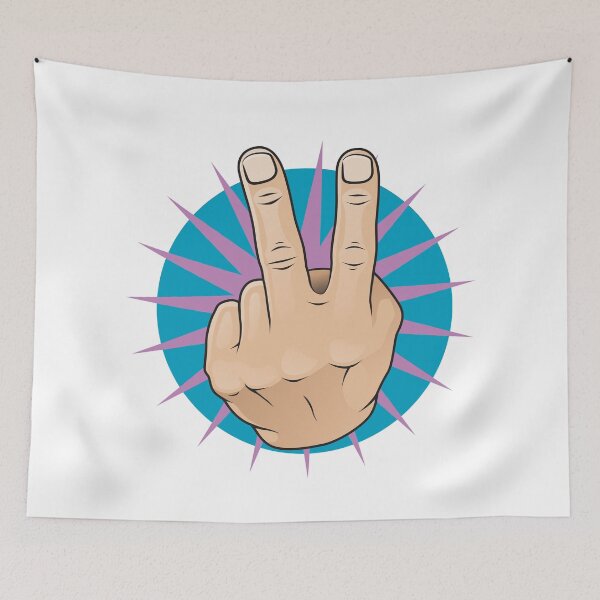 Item preview, Vintage Pop Art Style Two Fingers Up Hand Gesture Sign. designed and sold by jorgenmac.