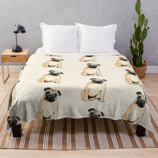 Pop art Pug graphic design art Throw Blanket