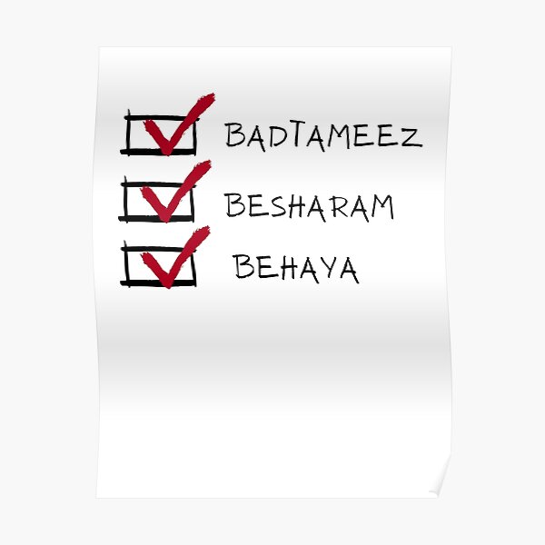 Besharam Posters Redbubble