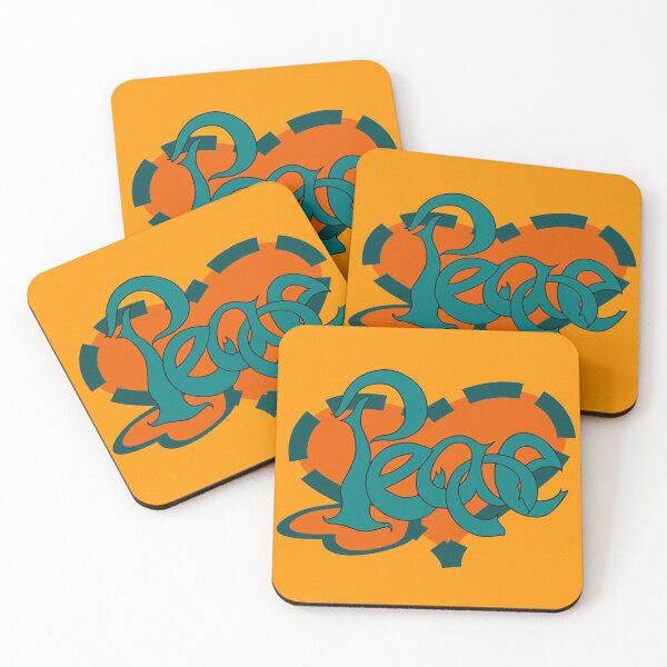 Item preview, Peace Calligraffiti Hippie Loveheart - Teal designed and sold by PATRICIA CASTILLA PEREZ.