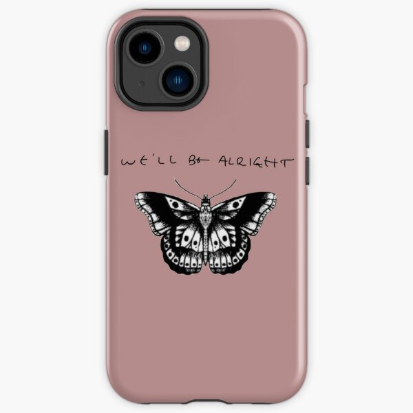 Estaremos bien Harry Styles Handwriting and Butterfly Tattoo Sticker Rosa Funda resistente para iPhone