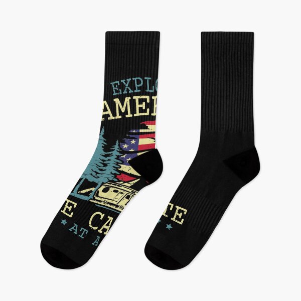 Item preview, Exploring America One Campsite At A Time Bigfoot Camp Camper Camping American Flag Hike Campfire Bonfire Tent F designed and sold by shirti.