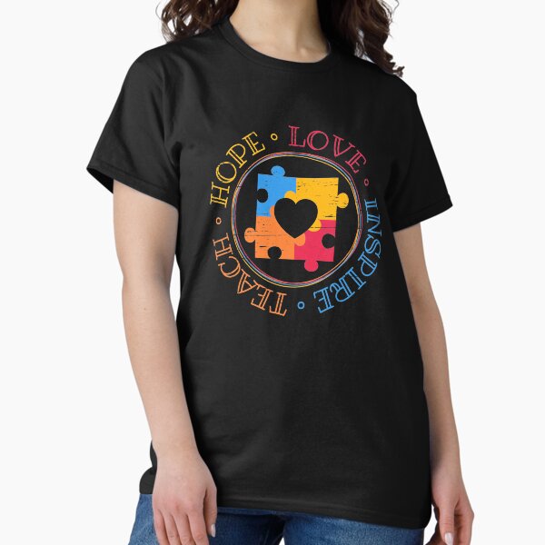 Item preview, Teach Hope Love Inspire Teachers Mes de la concienciación sobre el autismo Top School Puzzle Autistic TEA Trastornos del espectro autista designed and sold by shirti.