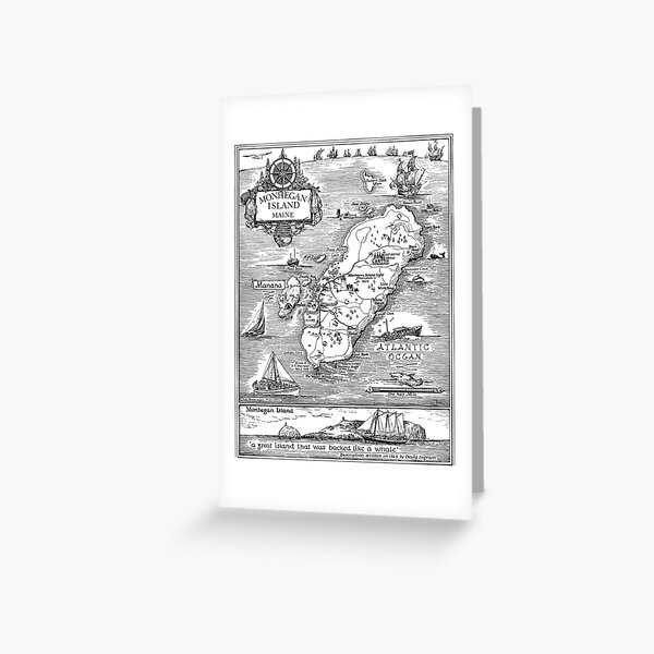 Item preview, Monhegan Island Map designed and sold by Bogframe.